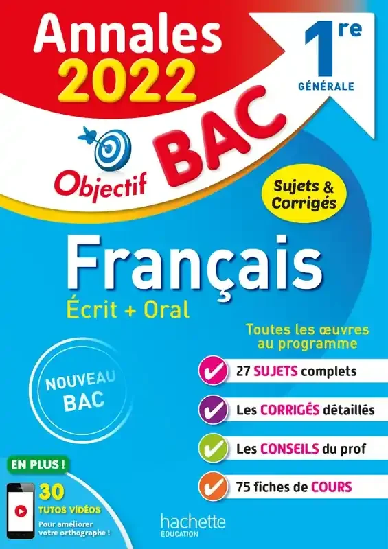 Annales Objectif BAC 2022 Français 1res