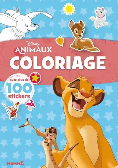 Disney Animaux – Coloriage avec plus de 100 stickers (Simba et Timon)
