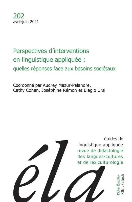 Études de linguistique appliquée – N°2/2021